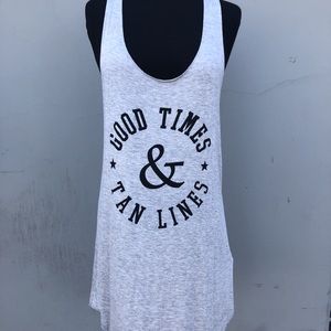 Good times and tan lines graphic muscle tank